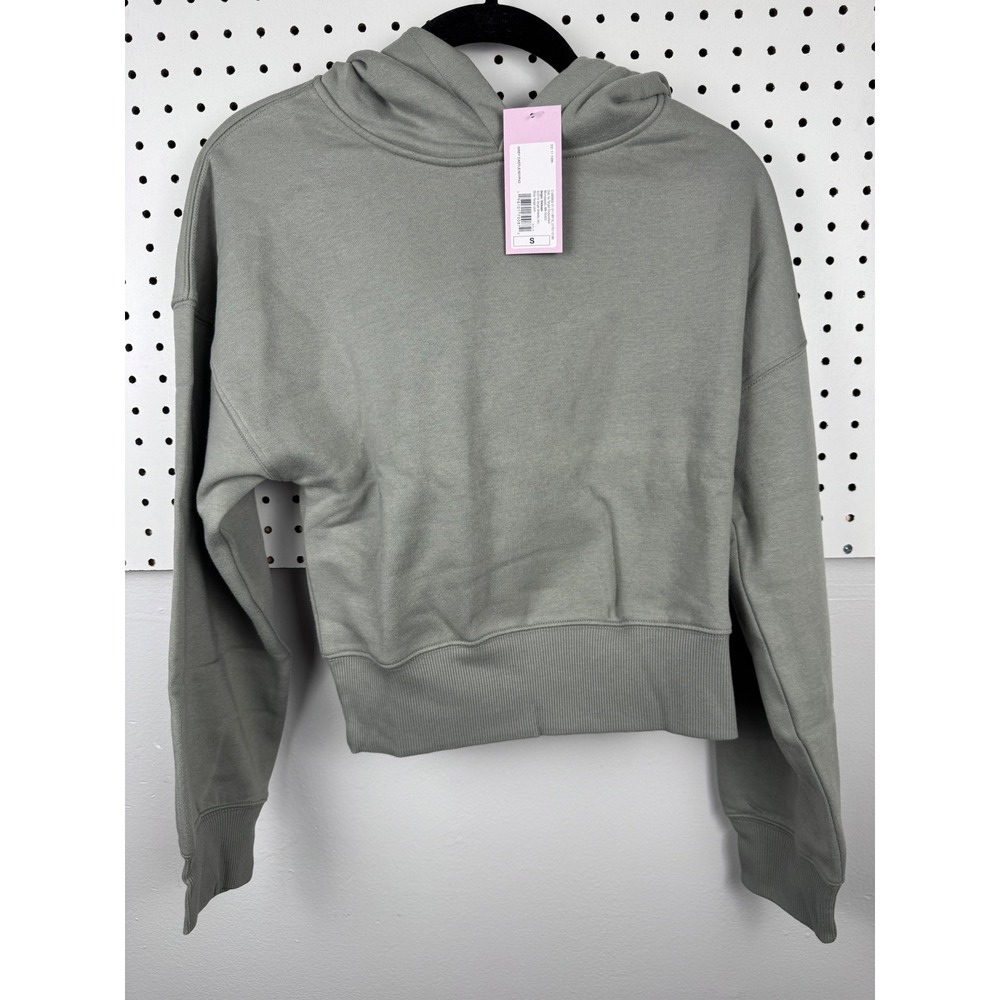 Wild Fable Womens Grey Cast Hooded Cropped Sweatshirt Size S NWT